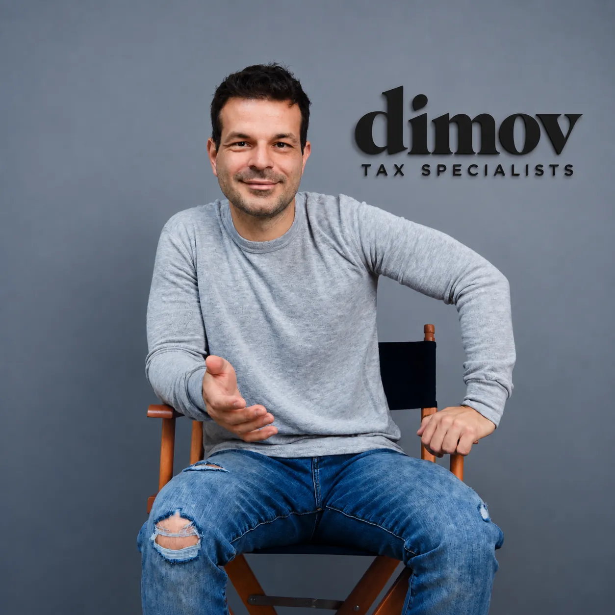 George Dimov seated in an office